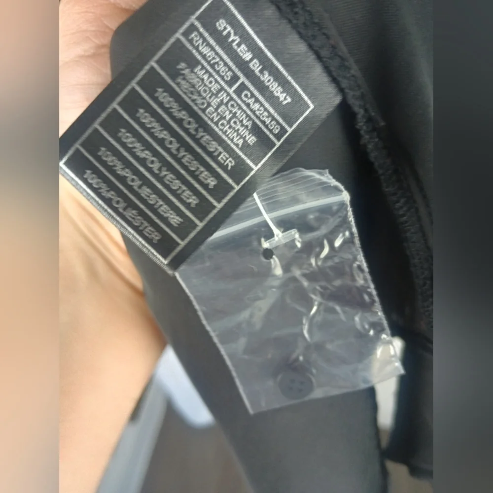 Steve Madden Tie Curious Long Sleeve Shirt Dress Black Size Medium 6 - 8 NWT - Picture 10 of 12